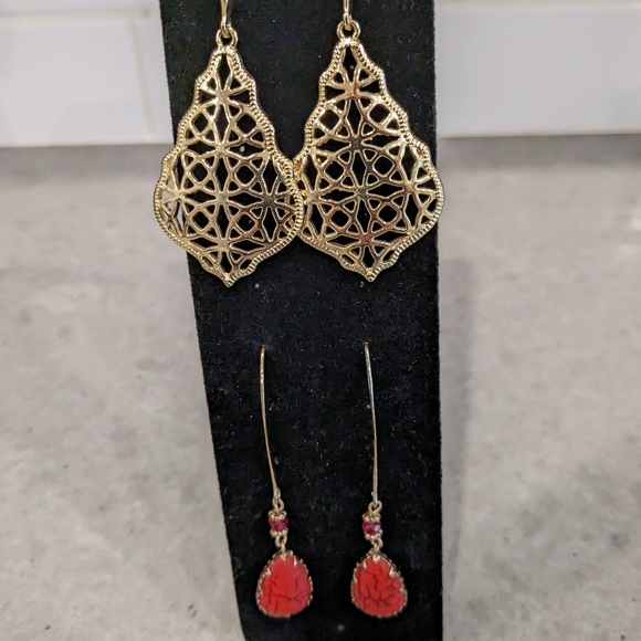 Boho Goldtone earrings lot ( not k.scott) - Picture 1 of 2